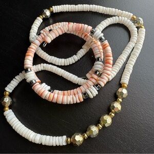 Vintage Puka Shell seashell Y2K Necklace Bracelet bundle